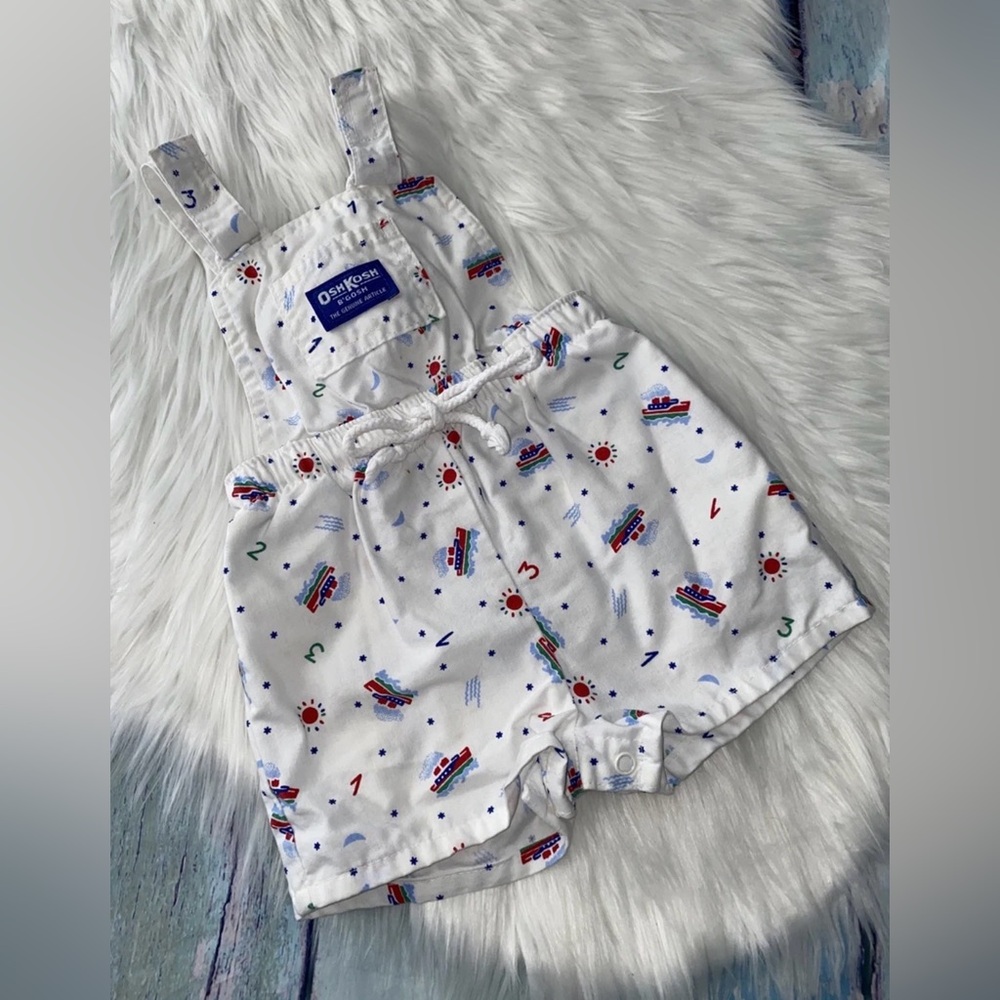 Vintage Oshkosh tugboat overall shorts size 18 mo.